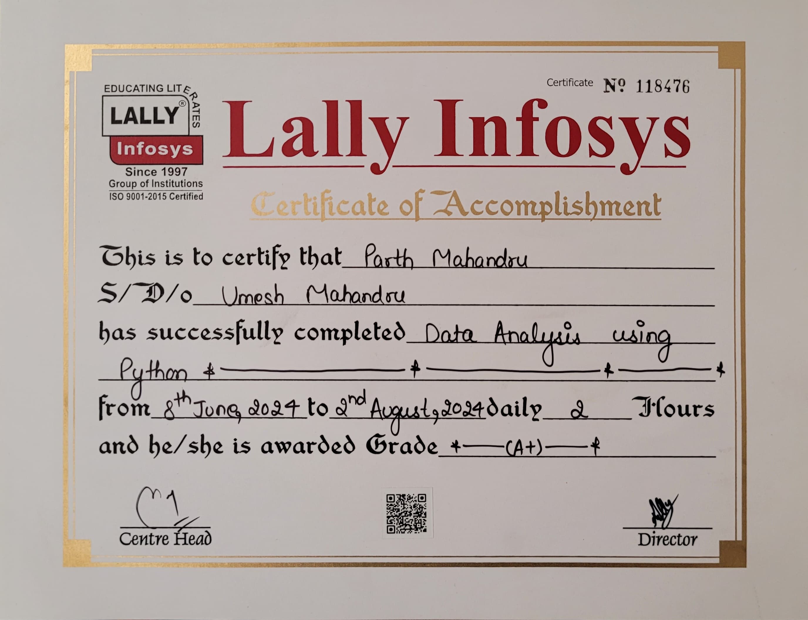 Certificate